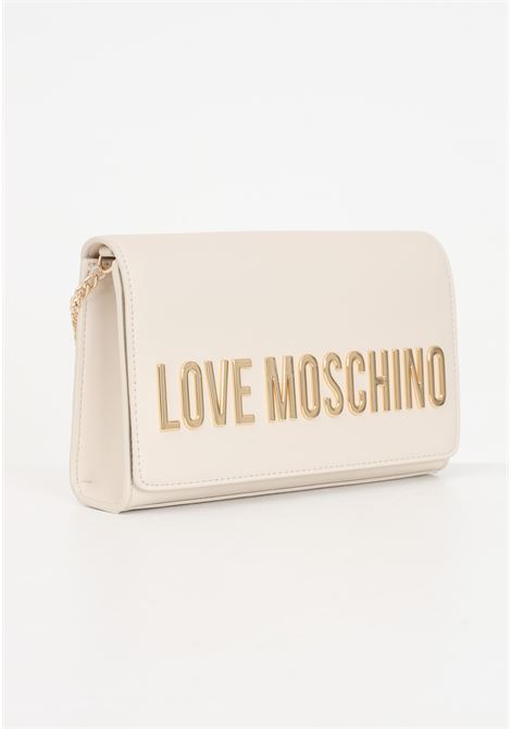 Beige women's bag Smart daily maxi golden metal lettering LOVE MOSCHINO | JC4103PP1IKD0110